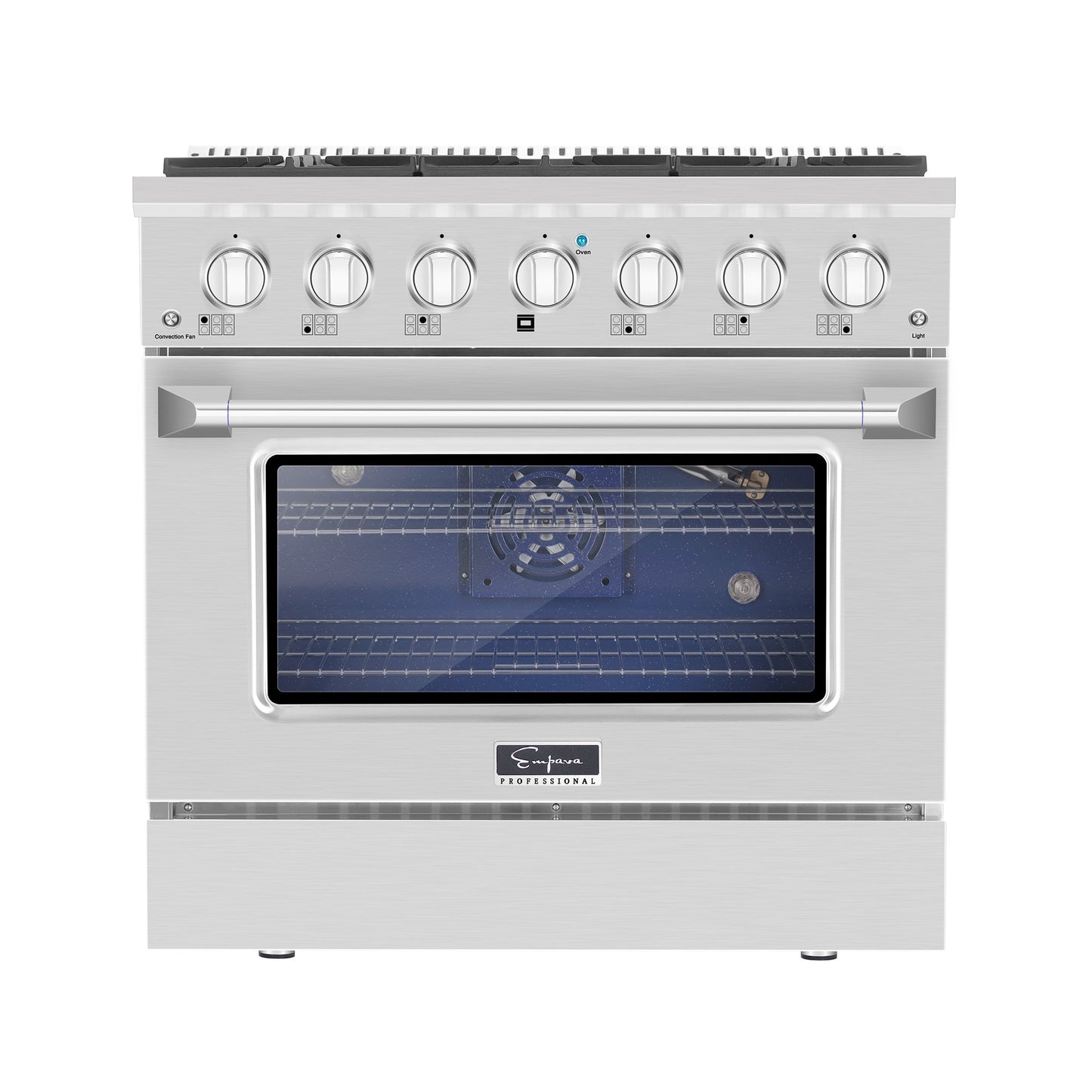 Empava 36 In. Pro Style Slide-In Single Oven Gas Range - Design A