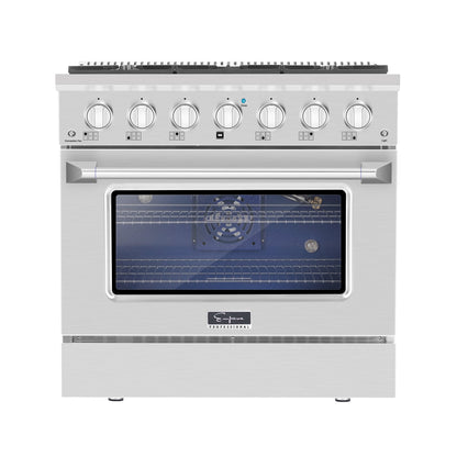Empava 36 In. Pro Style Slide-In Single Oven Gas Range - Design A