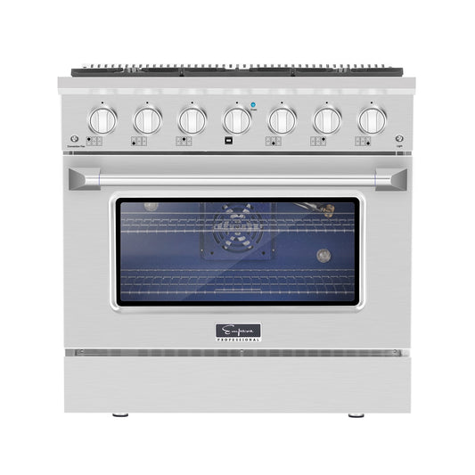 Empava 36 In. Pro Style Slide-In Single Oven Gas Range - Design A