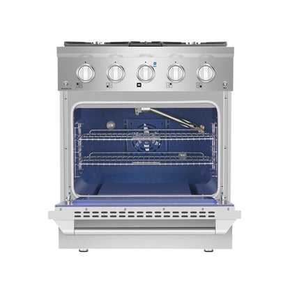 Empava 30" Pro Style Slide-In Single Oven Gas Range - 4 Burners