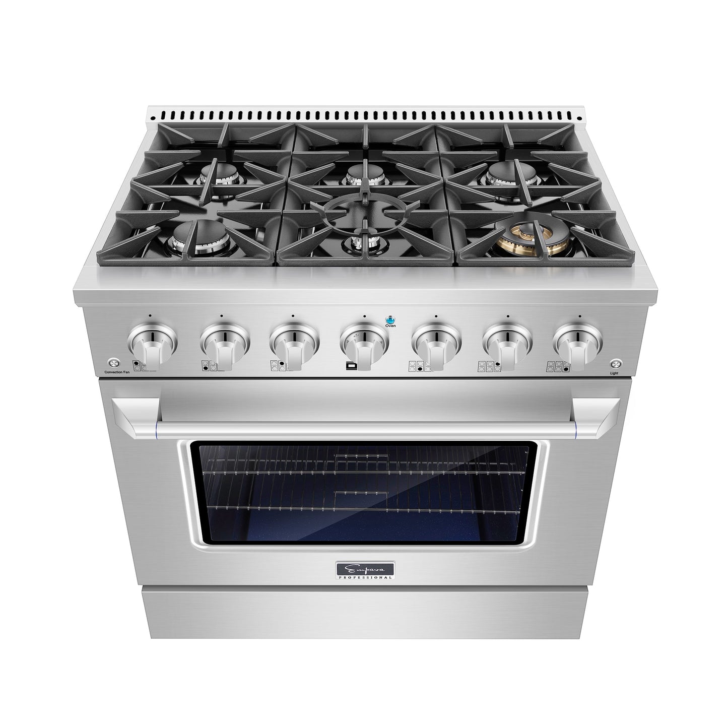 Empava 36 In. Pro Style Slide-In Single Oven Gas Range - Design A