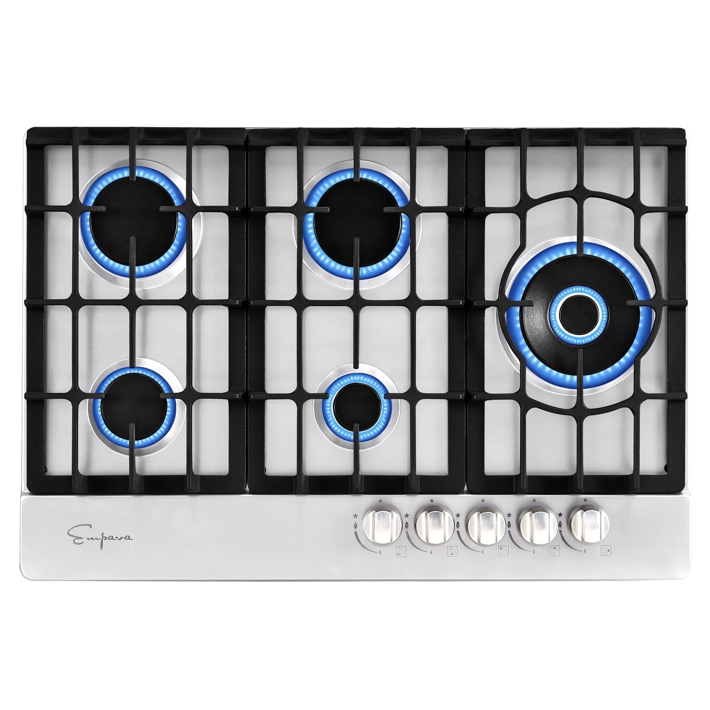 Empava 30" Built-in Gas Stove Cooktop - Main Side Burner Design