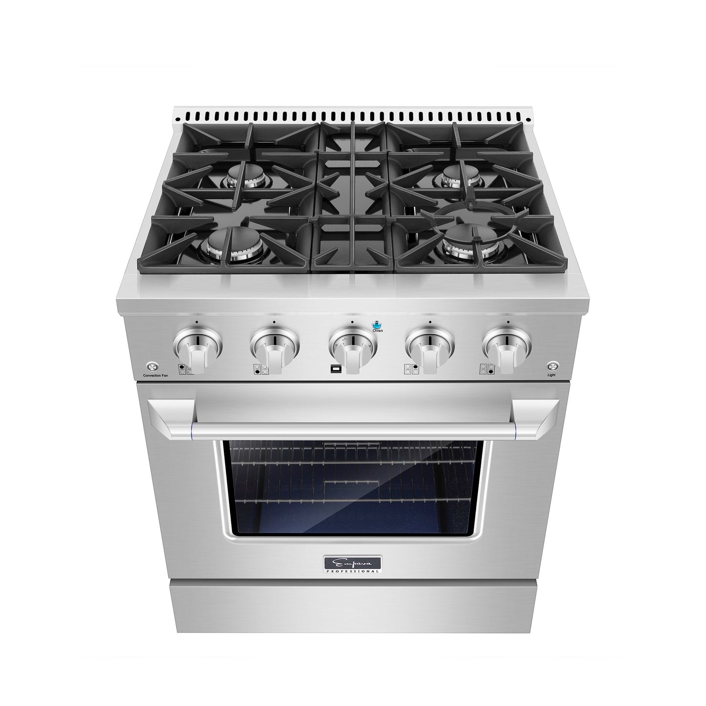 Empava 30" Pro Style Slide-In Single Oven Gas Range - 4 Burners