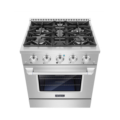 Empava 30" Pro Style Slide-In Single Oven Gas Range - 4 Burners