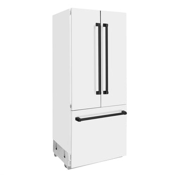 ZLINE Autograph Edition 36" Built-in Refrigerator - White with Matte Black Accents