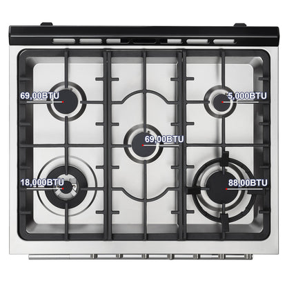 Empava 30" Freestanding Range Gas Cooktop And Oven - 5 Burners