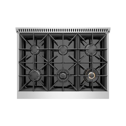 Empava 36 In. Pro Style Slide-In Single Oven Gas Range - Design A