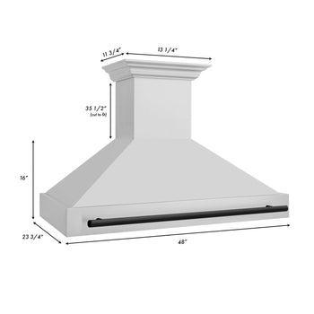 ZLINE Autograph Edition 48" Range Hood - Stainless Steel Shell with Matte Black Handle
