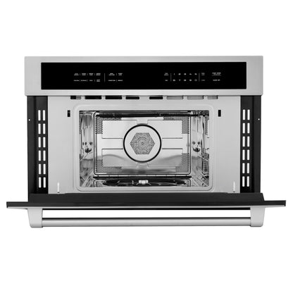 ZLINE Stainless Steel Built-in Convection Microwave Oven and 30" Single Wall Oven - Self Clean