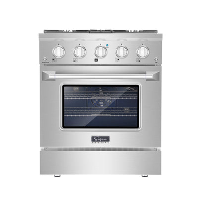 Empava 30" Pro Style Slide-In Single Oven Gas Range - 4 Burners