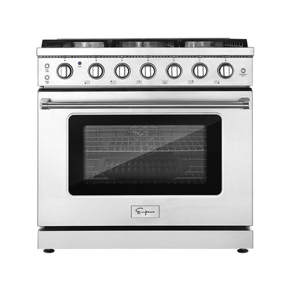 Empava 36 in. Pro Style Slide-in Single Oven Gas Range - Design B
