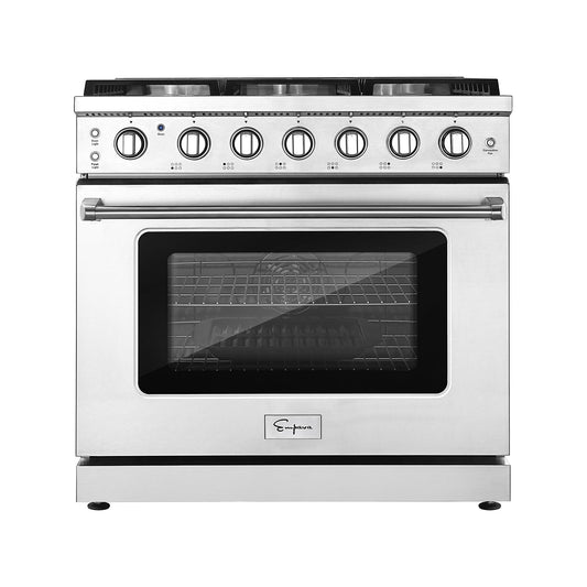 Empava 36 in. Pro Style Slide-in Single Oven Gas Range - Design B