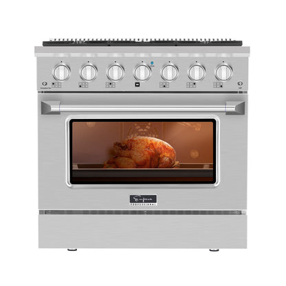 Empava 36 In. Pro Style Slide-In Single Oven Gas Range - Design A