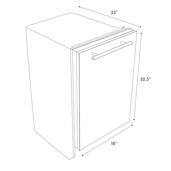ZLINE 18" Top Dishwasher - Matte White Panel with Modern Handle