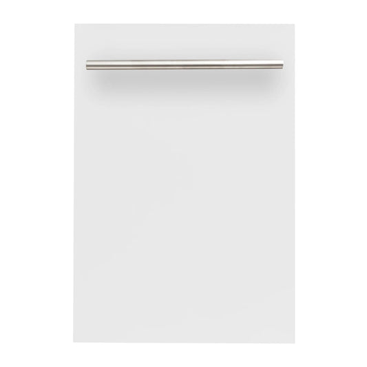 ZLINE 18" Top Dishwasher - Matte White Panel with Modern Handle
