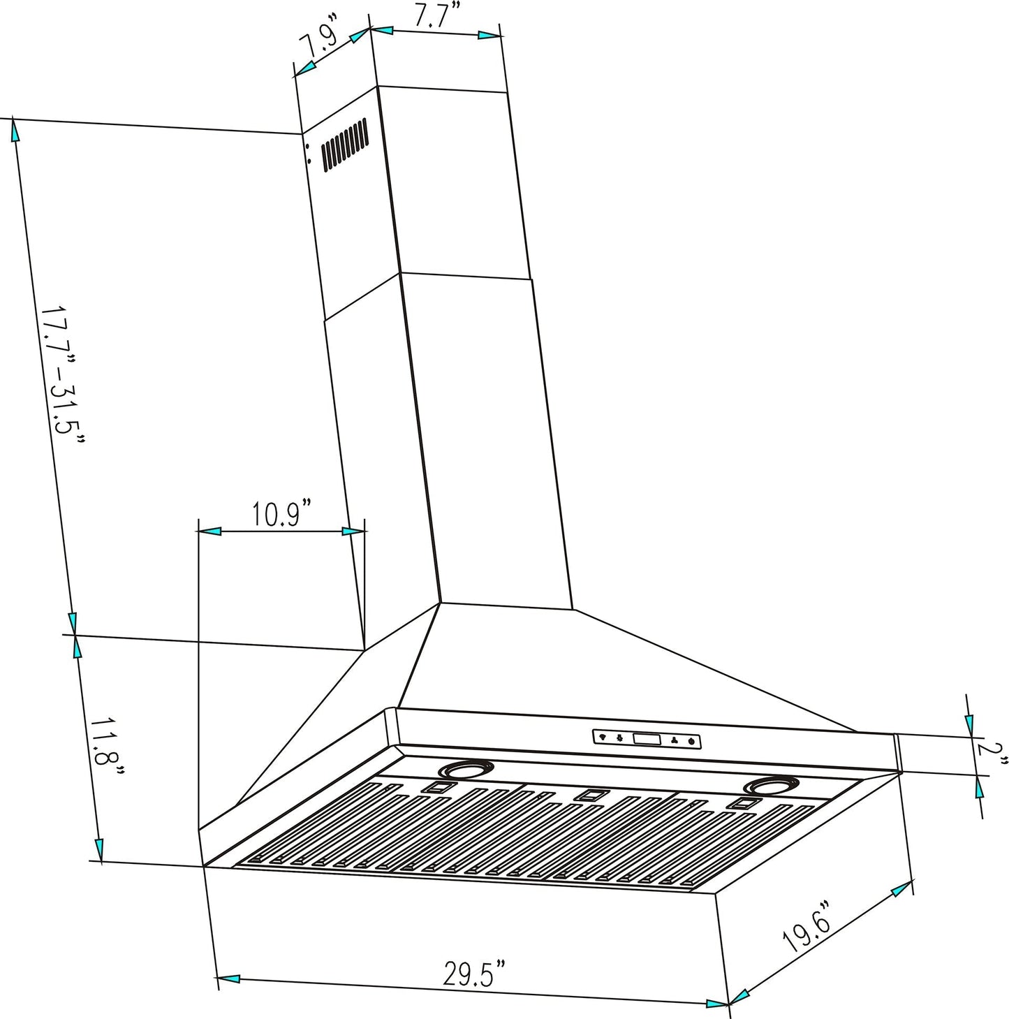 Empava 30" 380 CFM Wall Mount Range Hood