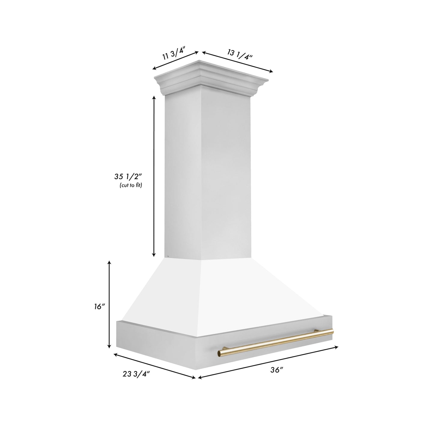 ZLINE Autograph Edition 36" Range Hood - Stainless Steel with Matte White Shell