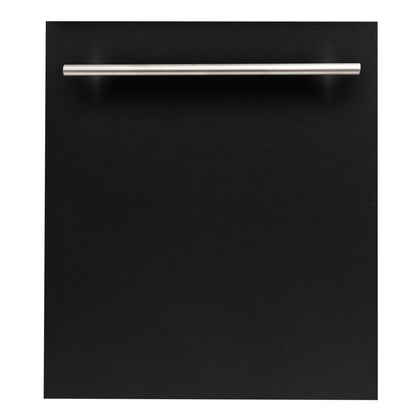 ZLINE 24" Compact Top Control Dishwasher - Matte Black Panel, Modern Handle