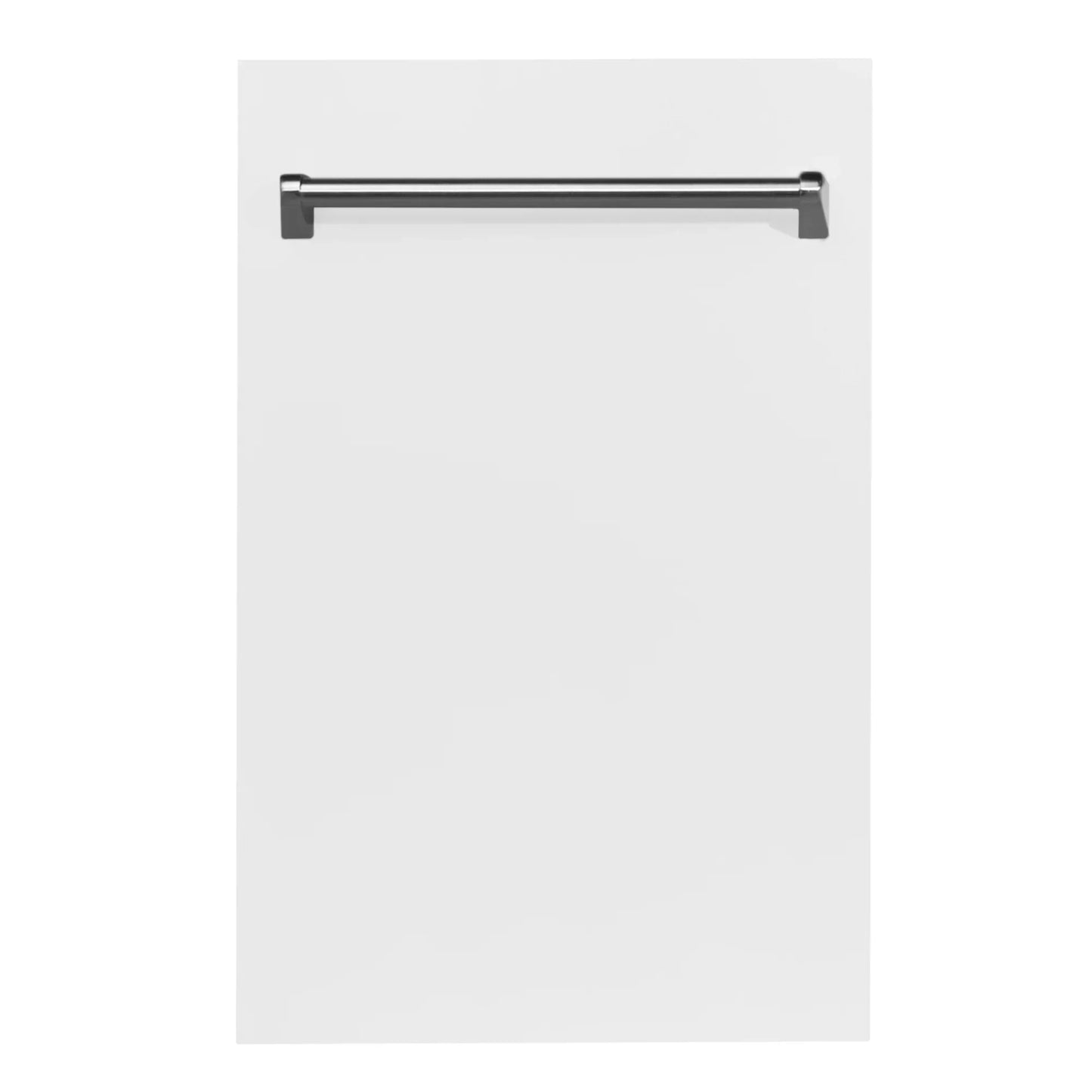 ZLINE 18" Compact Top Control Dishwasher - Matte White Panel, Traditional Handle