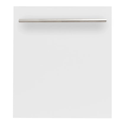ZLINE 24" Compact Top Control Dishwasher - Matte White Panel, Modern Handle