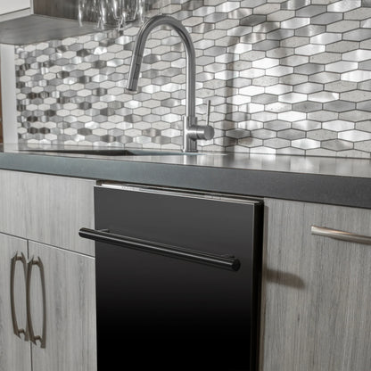 ZLINE 24" Top Control Dishwasher - Black Stainless Steel, Modern Handle