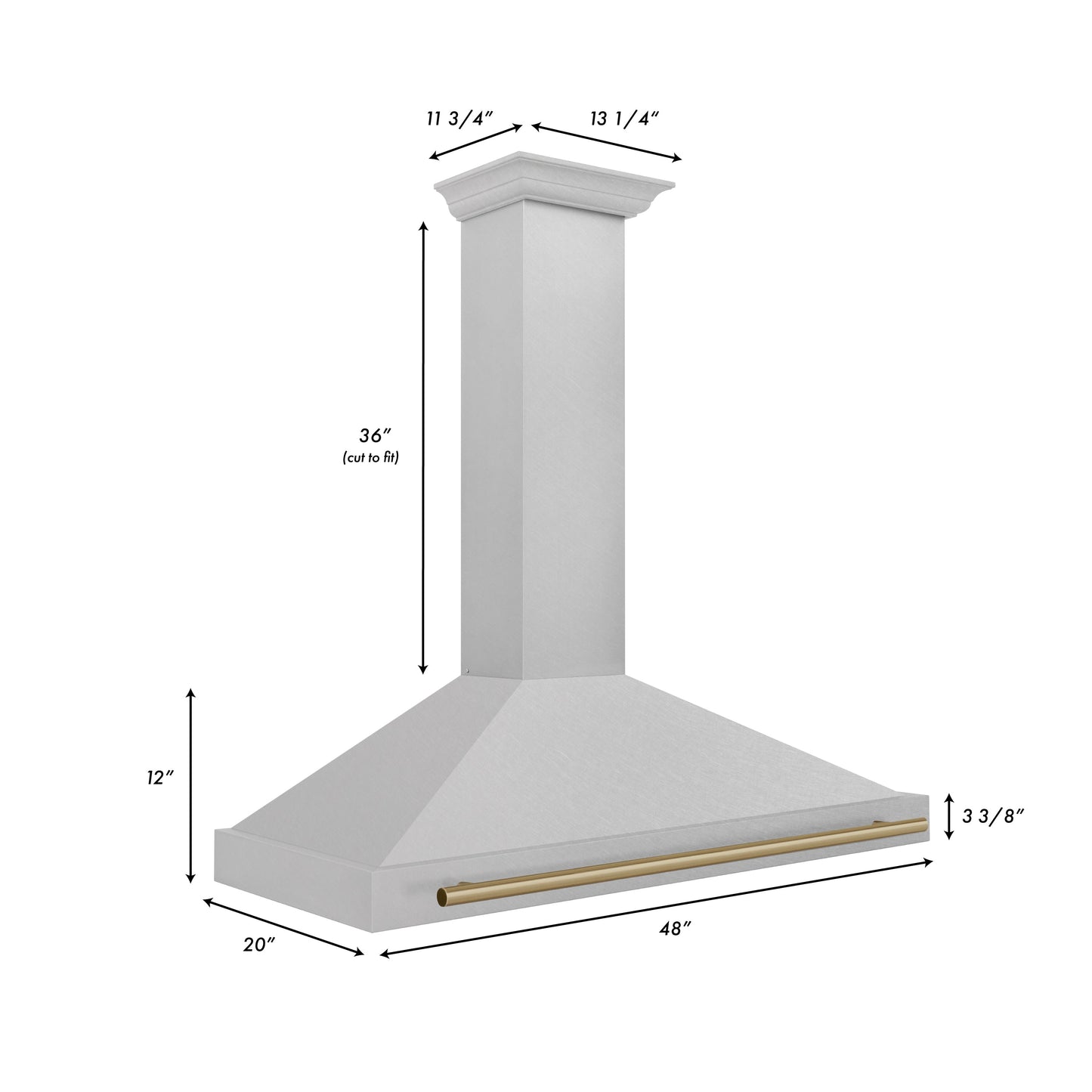 ZLINE 48" Autograph Edition DuraSnow Range Hood - Stainless Steel Shell and Accents