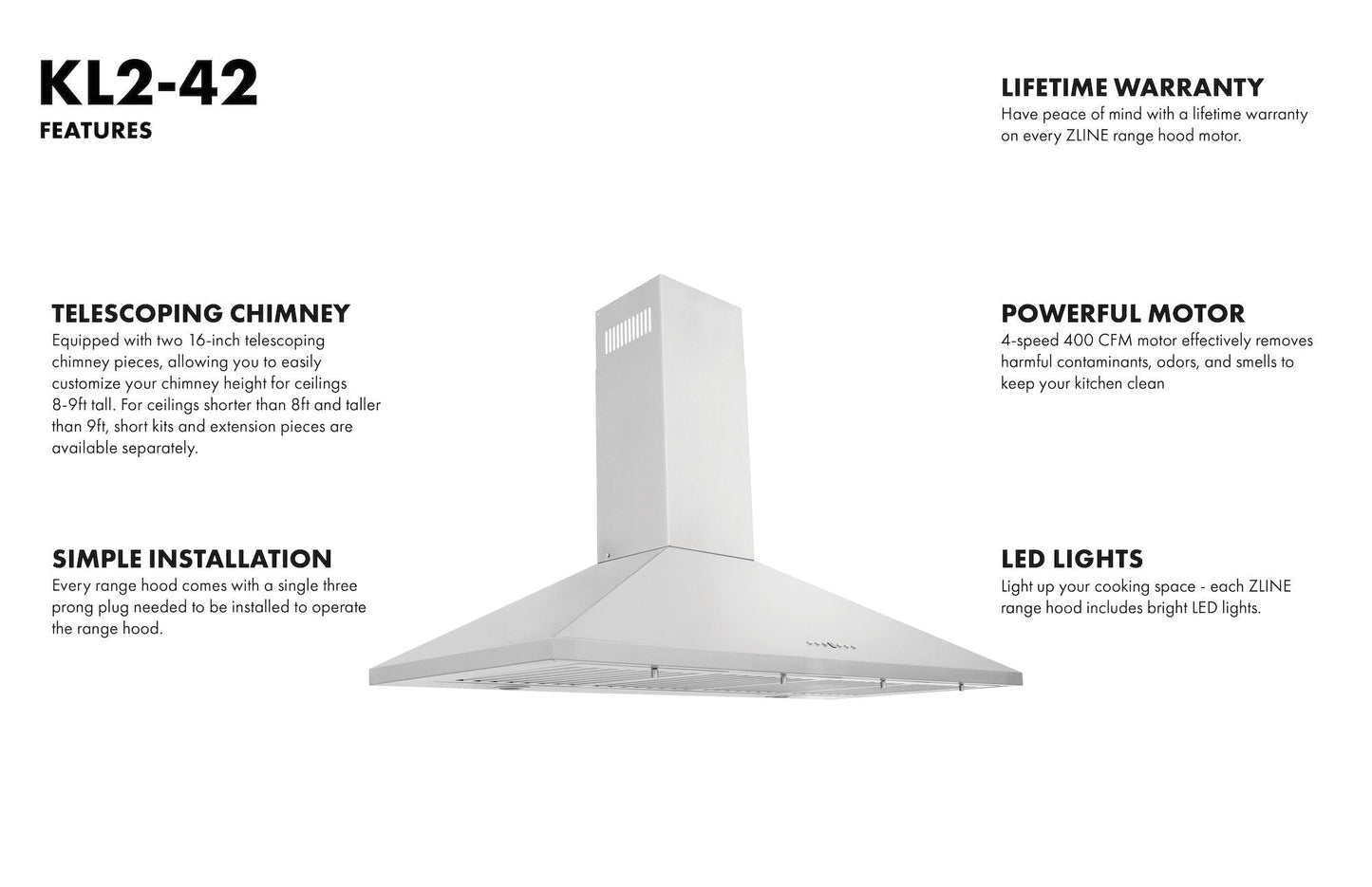 ZLINE Convertible Vent Wall Mount Range Hood - Stainless Steel