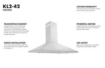 ZLINE Convertible Vent Wall Mount Range Hood - Stainless Steel