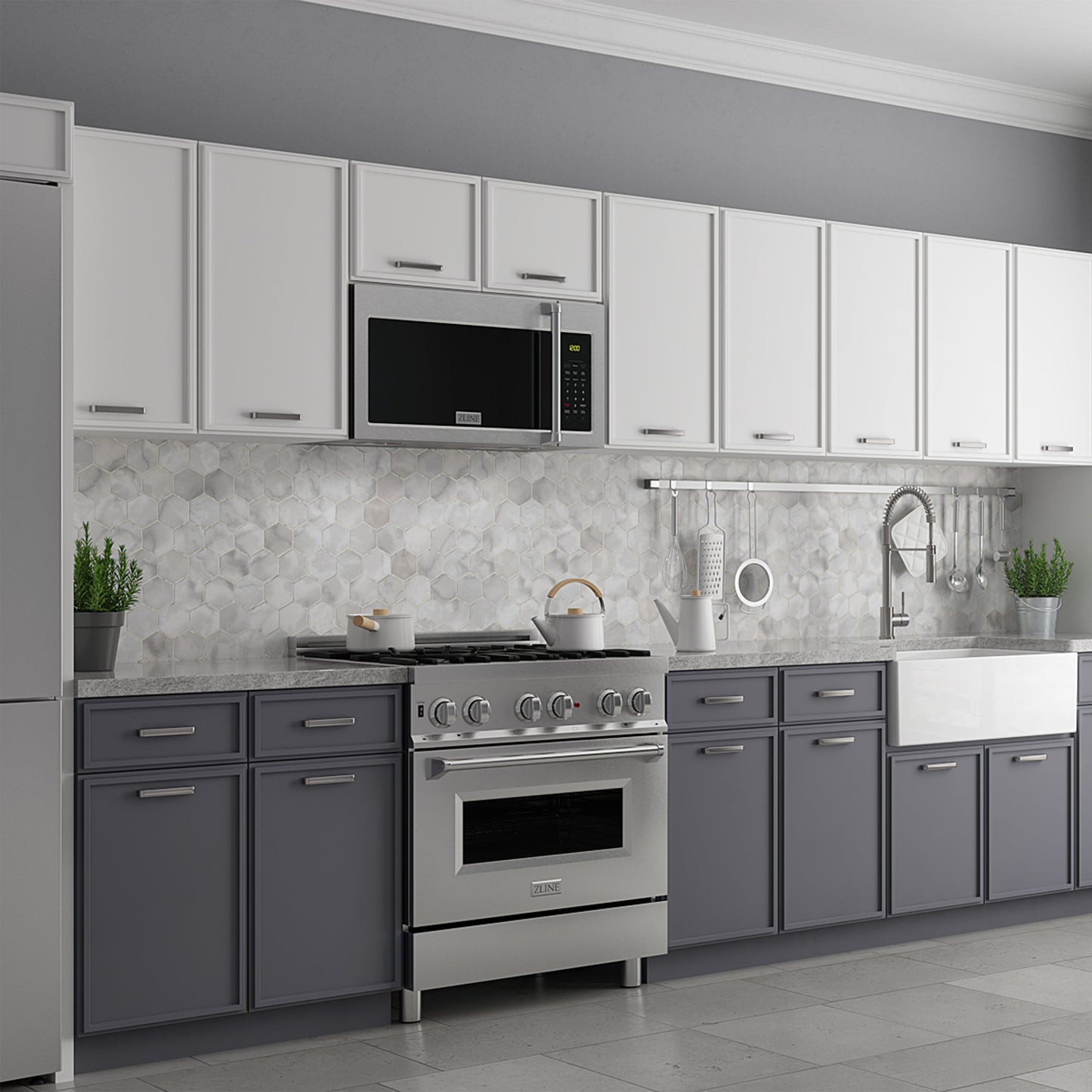 ZLINE 30" Over the Range Convection Microwave Oven with Traditional Handle - Color Options