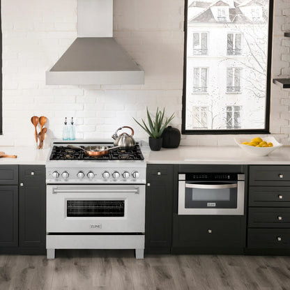ZLINE 36" Dual Fuel Range with Gas Stove and Electric Oven - Fingerprint Resistant Stainless Steel with Brass Burners
