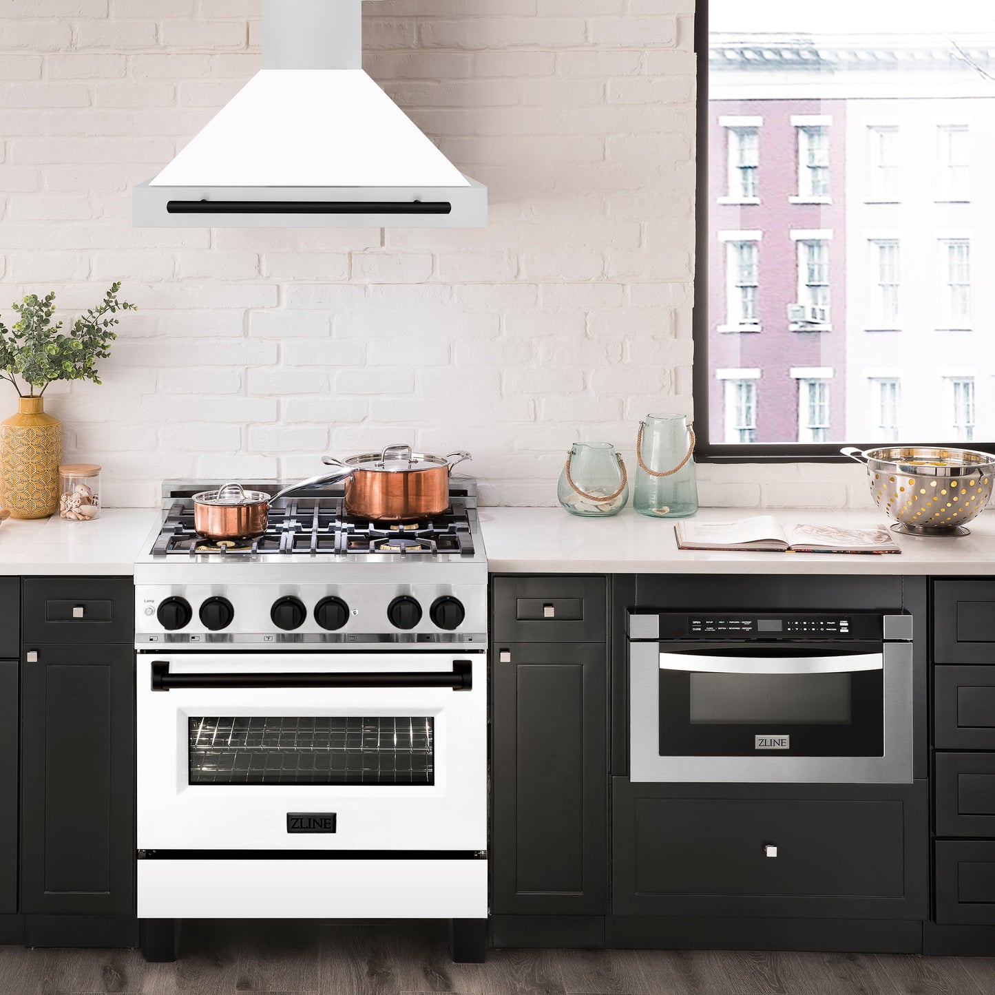 ZLINE 30" Autograph Edition Stainless Steel Range Hood - Matte White Shell & Accents