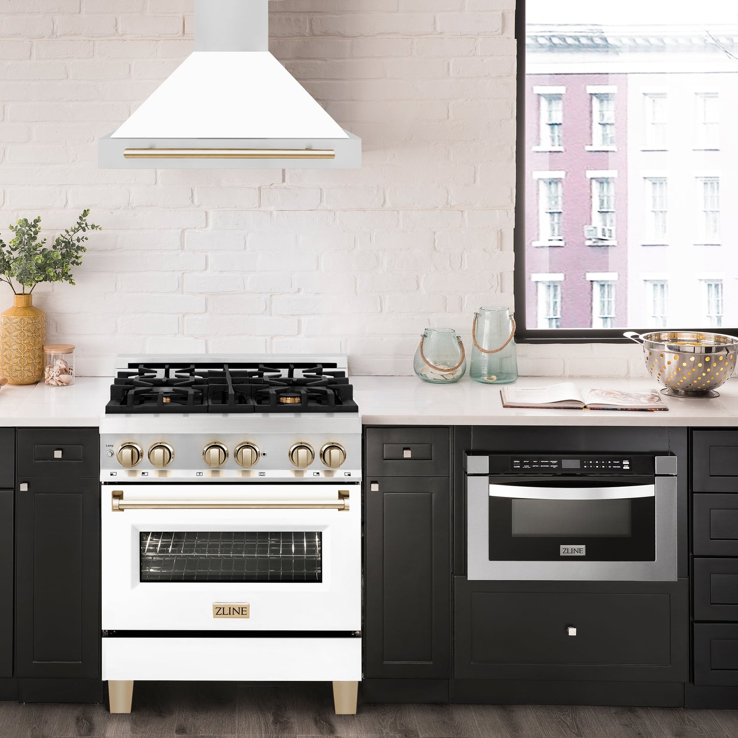 ZLINE 30" Autograph Edition Stainless Steel Range Hood - Matte White Shell & Accents