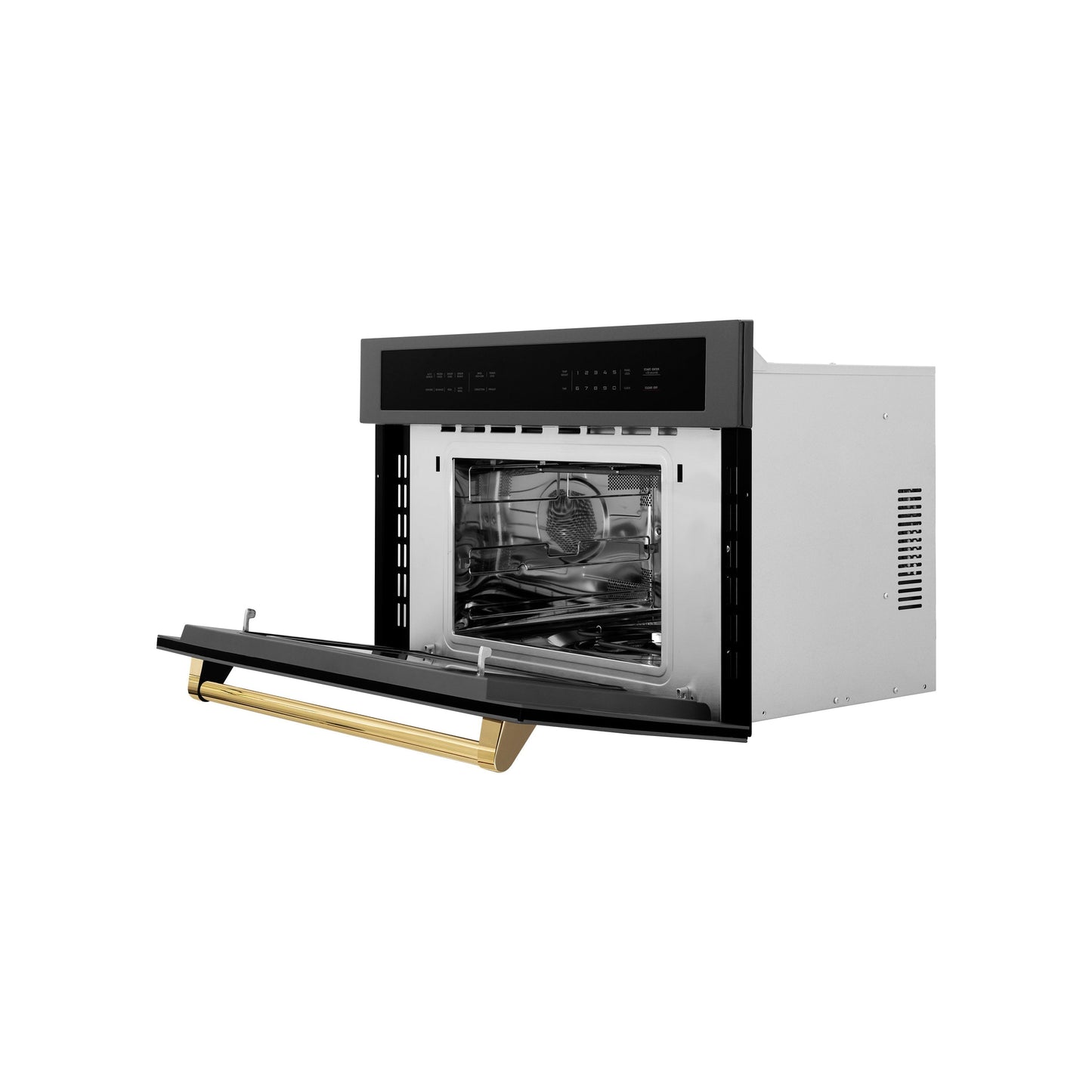 ZLINE Autograph Edition 30" Built-in Convection Microwave Oven - Black Stainless Steel with Accents