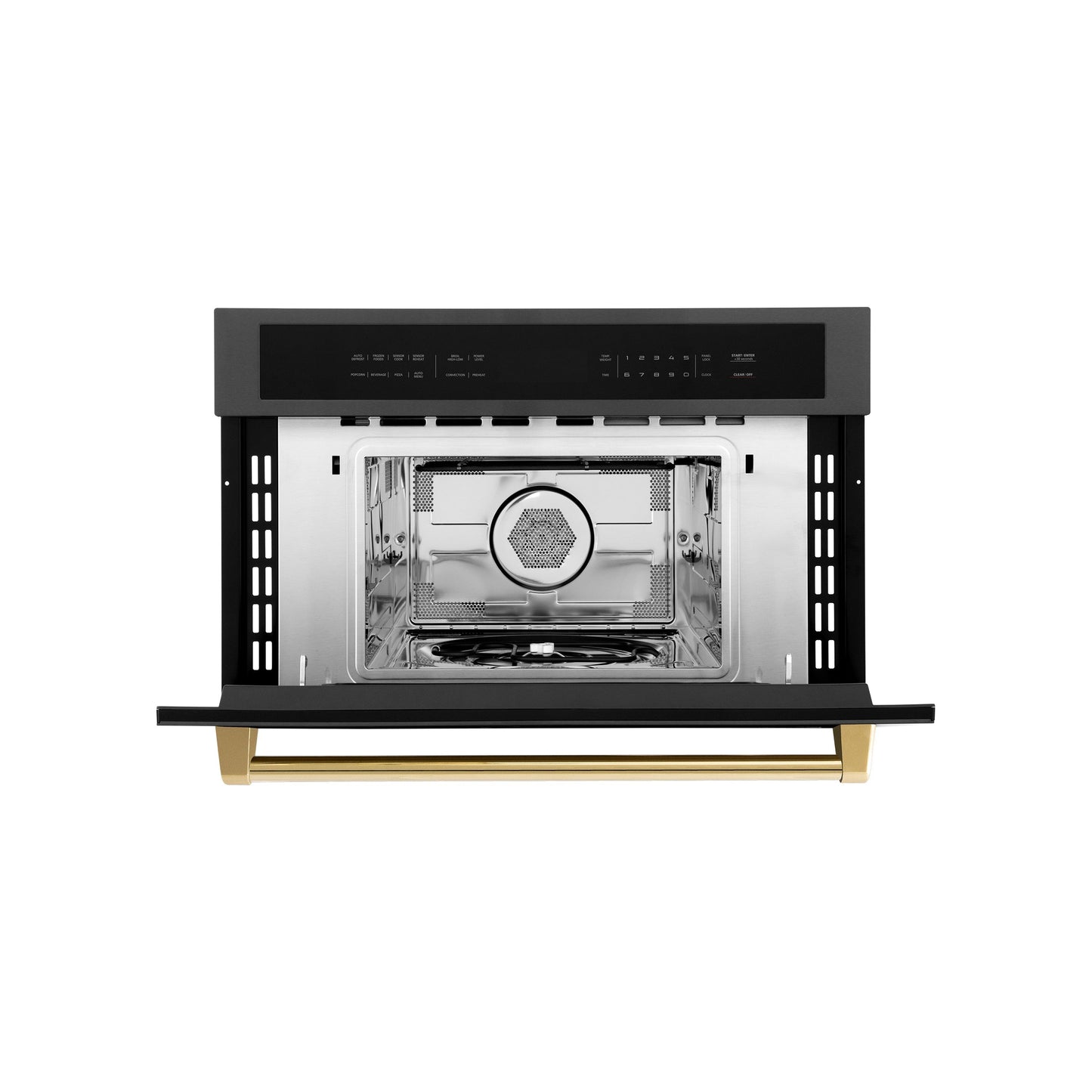 ZLINE Autograph Edition 30" Built-in Convection Microwave Oven - Black Stainless Steel with Accents