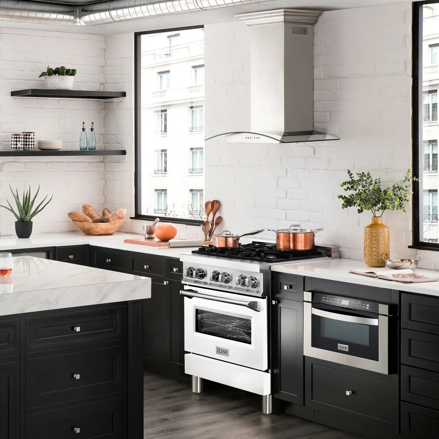 ZLINE 30" Dual Fuel Range - Stainless Steel with White Matte Door, Gas Stove, and Electric Oven