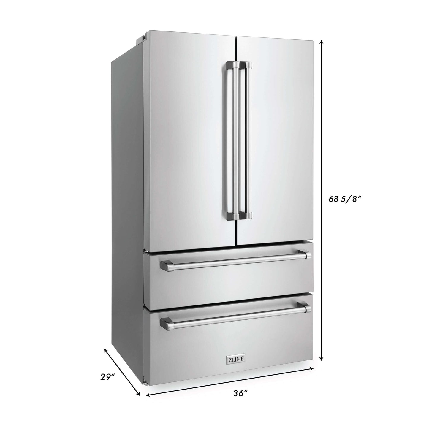 ZLINE 36" Freestanding French Door Refrigerator with Internal Ice Maker