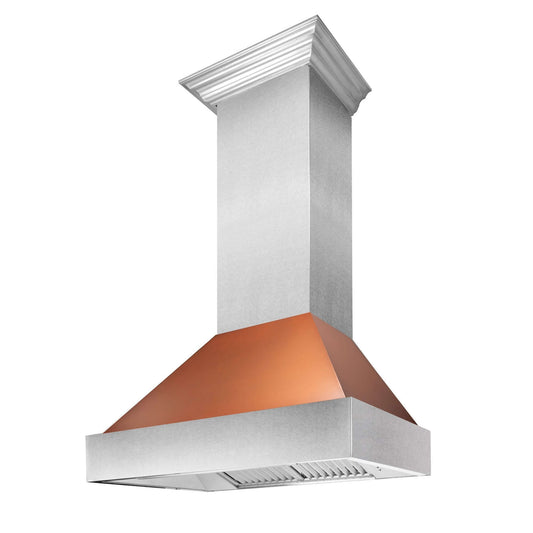 Ducted Fingerprint Resistant Stainless Steel Range Hood - Copper Shell