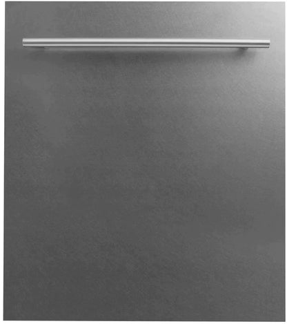ZLINE 24" Compact Top Control Dishwasher - DuraSnow Steel Panel, Traditional Handle