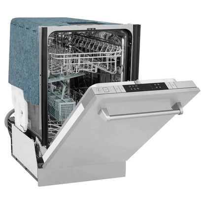 ZLINE 18" Compact Top Control Dishwasher - Fingerprint Resistant DuraSnow® Finished Stainless Steel Panel, Traditional Handle
