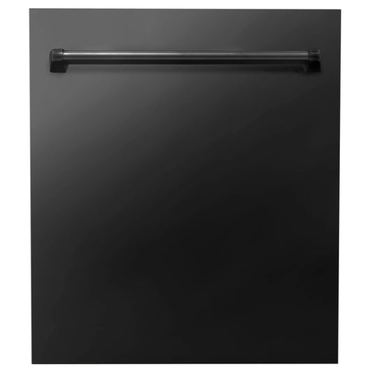 ZLINE 24" Top Control Dishwasher - Black Stainless Steel, Traditional Handle