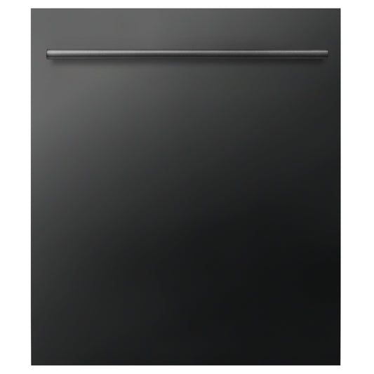 ZLINE 24" Top Control Dishwasher - Black Stainless Steel, Modern Handle