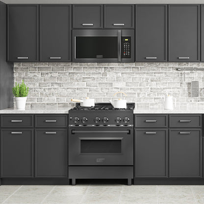 ZLINE 30" Over-the-Range Convection Microwave Oven - Recirculating, Charcoal Filters - Black Stainless Steel