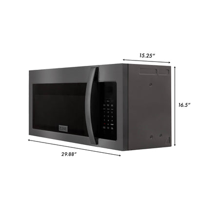 ZLINE 30" Over-the-Range Convection Microwave Oven - Recirculating, Charcoal Filters - Black Stainless Steel