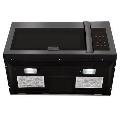 ZLINE 30" Over-the-Range Convection Microwave Oven - Recirculating, Charcoal Filters - Black Stainless Steel