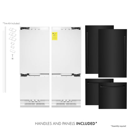 ZLINE 60" Built-In 4-Door French Door Refrigerator with Internal Water and Ice Dispenser - Black Stainless Steel