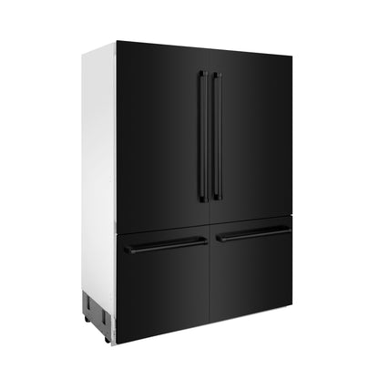 ZLINE 60" Built-In 4-Door French Door Refrigerator with Internal Water and Ice Dispenser - Black Stainless Steel