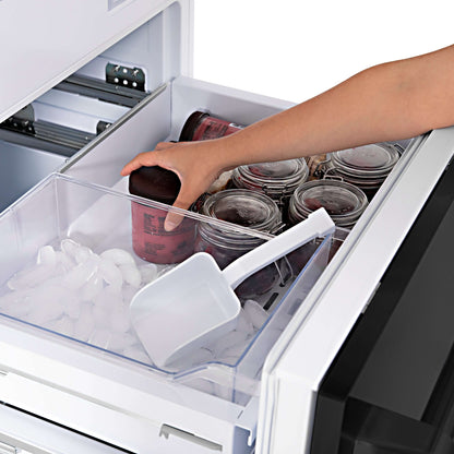 ZLINE 30" Built-In 2-Door Bottom Freezer Refrigerator with Internal Water and Ice Dispenser - Black Stainless Steel