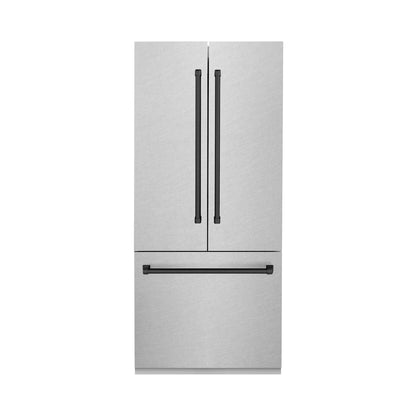 ZLINE 36" Autograph Edition Built-in 2-Door Bottom Freezer Refrigerator - Fingerprint Resistant Stainless Steel with Accents, Internal Water and Ice Dispenser