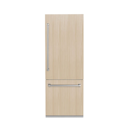 ZLINE 30" Panel Ready Built in 2-Door Bottom Freezer Refrigerator - Internal Water and Ice Dispenser