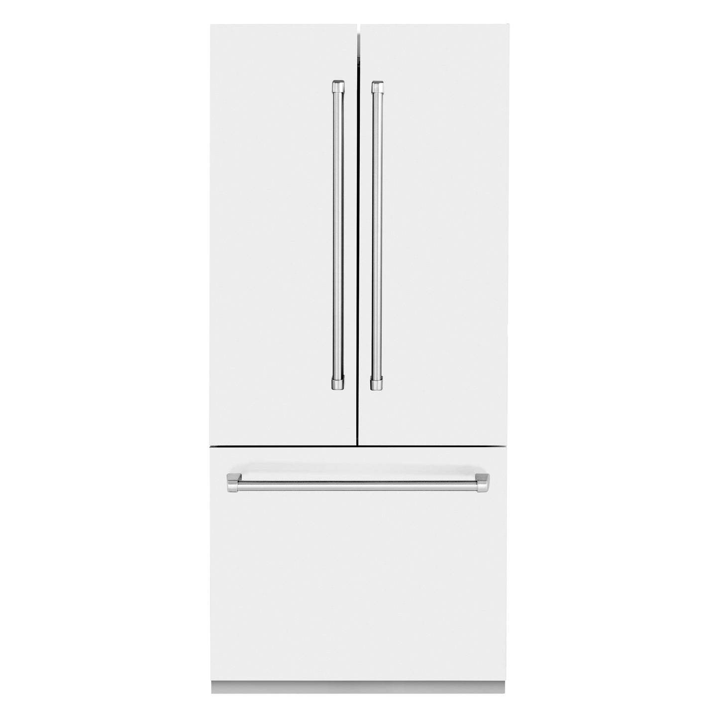 ZLINE 36" Built-In 2-Door Bottom Freezer Refrigerator with Internal Water and Ice Dispenser - Matte White